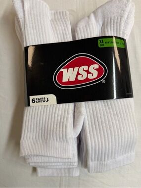 Men's Crew Socks - White (6 Pairs)